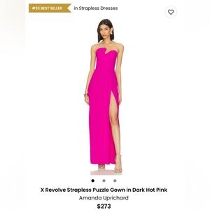 REVOLVE Vibrant Pink Strapless Gown